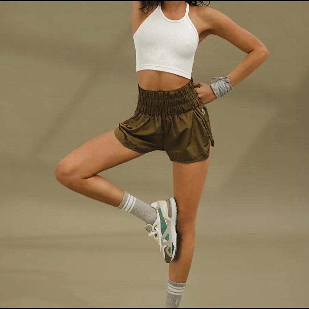 Free People Army Green The Way Home Shorts
